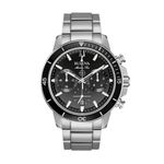 Mens Marine Star Series C Chronograph Silver-Tone SS Watch Black Dial Product Image