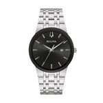 Mens Future Corporate Exclusive Silver-Tone Stainless Steel Watch Black Dial Product Image
