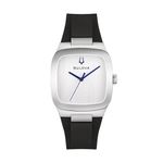 Unisex Latin GRAMMY Millennia Silver & Black Silicone Strap Watch Silver Dial Product Image