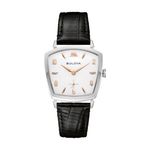 Mens Ive Got You Under My Skin Silver & Black Leather Strap Watch White Dial Product Image