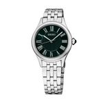 Ladies Essentials Silver-Tone Stainless Steel Watch, Green Dial Product Image