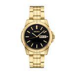 Mens Essentials Gold-Tone Stainless Steel Watch, Black Dial Product Image