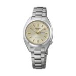 Unisex Seiko 5 Sports Automatic Silver-Tone Stainless Steel Watch, Ivory Dial Product Image
