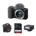 Sony ZV-E10 MRRLS CAMERA BLK/MINI FLASH KIT Product Image