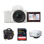 Sony ZV-E10 CAM/16-50mm II LNS WT/MINI FLSH Product Image