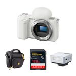 Sony ZV-E10 MRRLS CAMERA WHT/MINI FLASH KIT Product Image