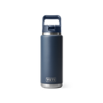 YETI Rambler 26oz Water Bottle with Color Matched Straw Cap Navy Product Image