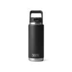 YETI Rambler 26oz Water Bottle with Black Straw Cap Black Product Image