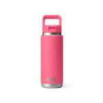 YETI Rambler 26oz Water Bottle with Color Matched Straw Cap Tropical Pink Product Image