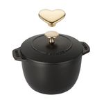 1.5qt Cast Iron Petite French Oven w/ Heart Knob Matte Black Product Image