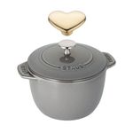 1.5qt Cast Iron Petite French Oven w/ Heart Knob Graphite Gray Product Image