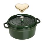 7qt Cast Iron Round Dutch Oven w/ Heart Knob Basil Product Image
