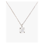 kate spade Little Luxuries 6mm Square Pendant Clear/Silver Product Image