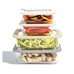 8pc Signature Glass Food Storage Set White Stone Product Image
