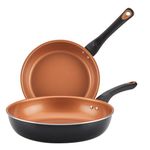 2pc Glide Copper Ceramic Nonstick Frying Pan Set Product Image