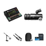 Mackie DLZ Creator XS 2-Person Podcast Kit with AT