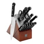 Solution 14pc Self-Sharpening Knife Block Set Brown Product Image