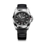 Mens I.N.O.X. Automatic Silver & Black Rubber Strap Watch Black Dial Product Image