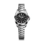 Ladies I.N.O.X. Small Silver-Tone Stainless Steel Watch Black Dial Product Image