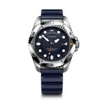 Mens Dive Pro Quartz Silver & Blue Rubber Strap Watch Blue Dial Product Image