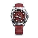 Mens I.N.O.X. Chronograph Silver & Red Rubber Strap Watch Red Dial Product Image