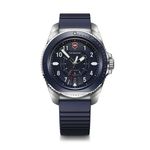 Mens Journey 1884 Silver & Blue Rubber Strap Watch Blue Dial Product Image