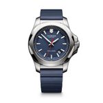 Mens I.N.O.X. Silver & Blue Rubber Strap Watch Blue Dial Product Image