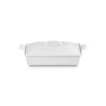4qt Heritage Stoneware Covered Rectangular Casserole White Product Image