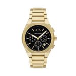 Mens Sync Chronograph Gold-Tone Stainless Steel Watch Black Dial Product Image
