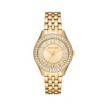 Ladies Harlowe Pave Gold-Tone Stainless Steel Watch Gold Pave Dial Product Image