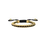 Classic Gold-Tone Links/Black Cord Bolo Bracelet Product Image