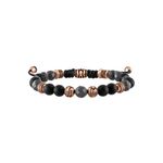 Latin GRAMMY Black Onyx & Hematite Bolo Bracelet w/ Rose-Tone Beads Product Image