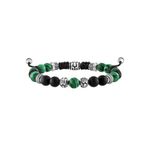 Classic Green Malachite & Black Onyx Bolo Bracelet w/ Lava Beads Product Image