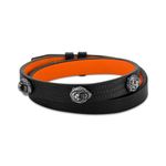 Marc Anthony Double Wrap Black & Orange Leather Bracele5 8"-8.5" Product Image