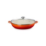 5qt Traditional Cast Iron Braiser w/ Glass Lid Flame Product Image