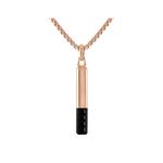 Latin GRAMMY Rose Gold-Tone Stainless Steel & Black Spinel Amulet Necklace 24"-26" Product Image
