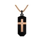 Latin GRAMMY Black & Rose Gold-Tone Stainless Steel Pendant Necklace 24"-26" Product Image