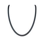 Classic 6mm Stainless Steel Curb Chain Necklace - 22" Navy Blue-Tone Product Image