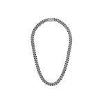 Classic 10mm Blue & Steel Curb Chain Necklace 24" Product Image
