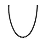 Classic Black Sterling Silver & Black Spinel Tennis Necklace 22" Product Image