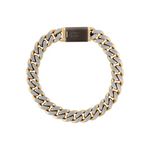 Classic Two-Tone Brushed & Polished Stainless Steel Curb Bracelet 8" Product Image