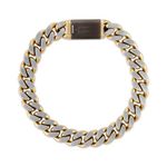 Classic Two-Tone Brushed & Polished Stainless Steel Curb Bracelet 8.5" Product Image