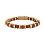 Marine Star Gold-Tone Stainless Steel & Red Jasper Beaded Bracelet 8" Product Image