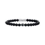 Mark Anthony Lions Head Black Onyx & Sterling Silver Beaded Bracelet 8.5" Product Image