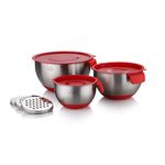 10pc Stainless Steel Mixing Bowl Set Red Product Image