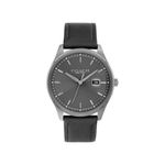 Mens Oliver Gray & Black Leather Strap Watch Gray Dial Product Image