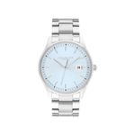 Mens Oliver Silver-Tone Stainless Steel Watch Light Blue Dial Product Image
