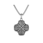 Bulova Link Sterling Silver & White Diamond Cross Hatch Necklace 24"-26" Product Image