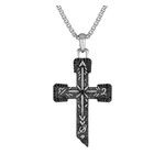 Marc Anthony Sterling Silver & Black Diamond Icon Cross Necklace 24" -26" Product Image