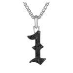 Marc Anthonys Sterling Silver & Black Diamond #1 Pendant Necklace 24"-26" Product Image